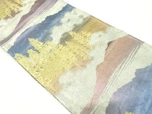 アンティーク　遠山風景模様織り出し袋帯（材料）